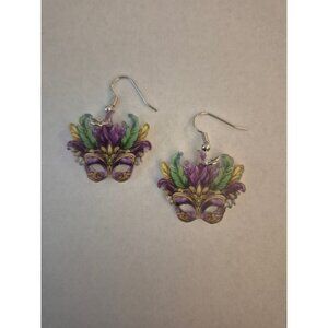 Mardi Gras Acrylic Earrings